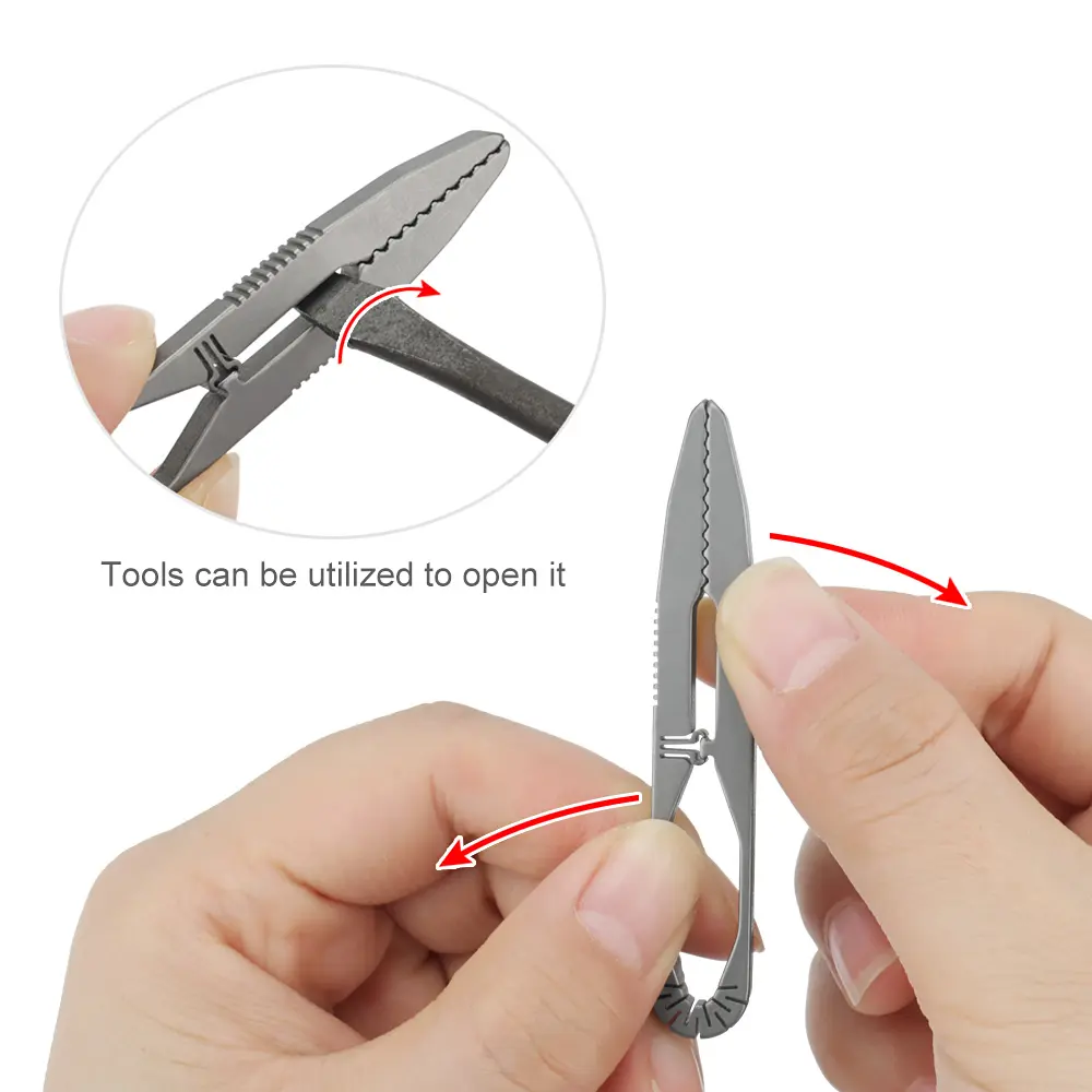 Small Tweezers Titanium Alloy Portable Pocket Outdoor Tool Keychain Accessories EDC
