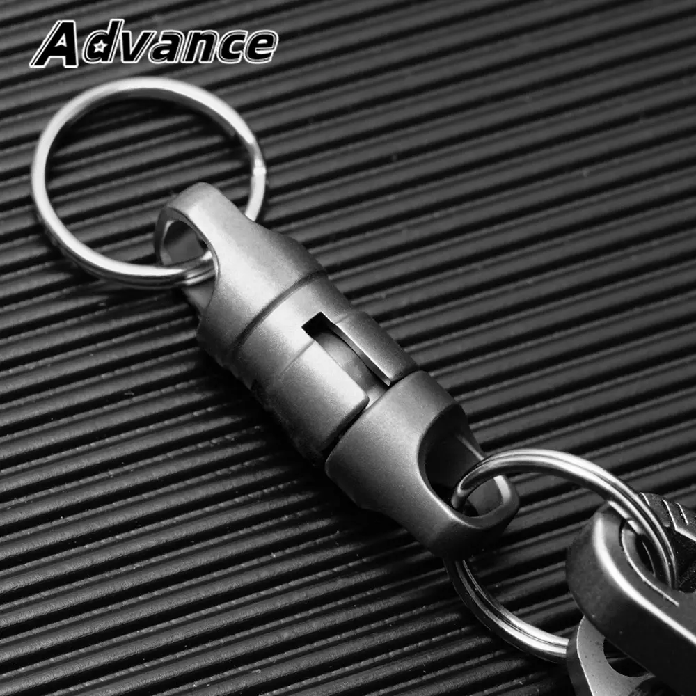 Titanium Alloy Universal Swivel Ring Keychain Rotating Buckle Outdoor Tool EDC
