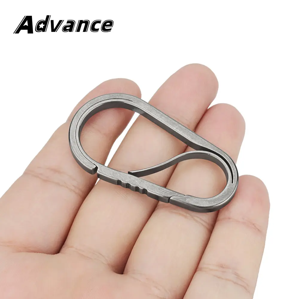 Titanium Alloy Springless Keychain Buckle Outdoor EDC Keyring Accessories Key Chain Tool