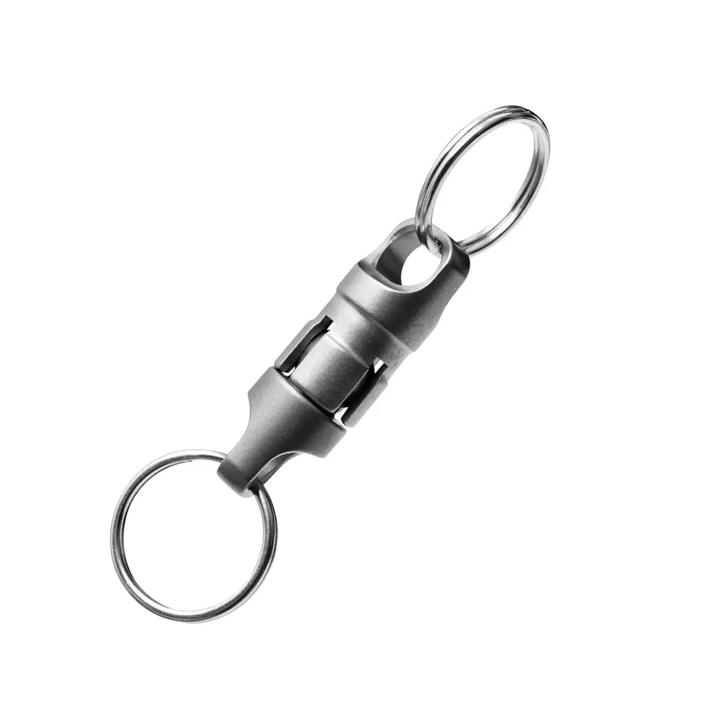 Titanium Alloy Universal Swivel Ring Keychain Rotating Buckle Outdoor Tool EDC