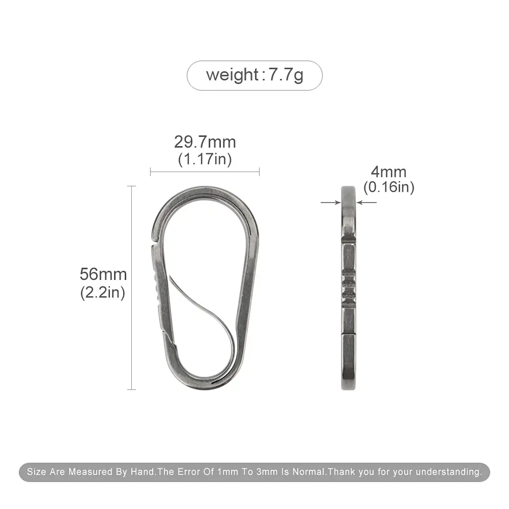 Titanium Alloy Springless Keychain Buckle Outdoor EDC Keyring Accessories Key Chain Tool
