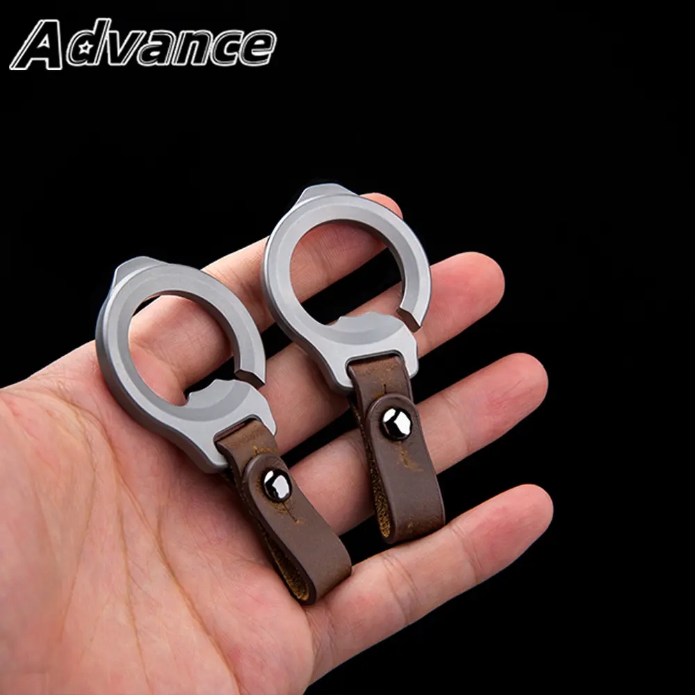 Titanium Alloy Leather Waist Belt Buckle Keychain Bottle Opener Car Pendant Portable Multifunctional EDC Outdoor Tool