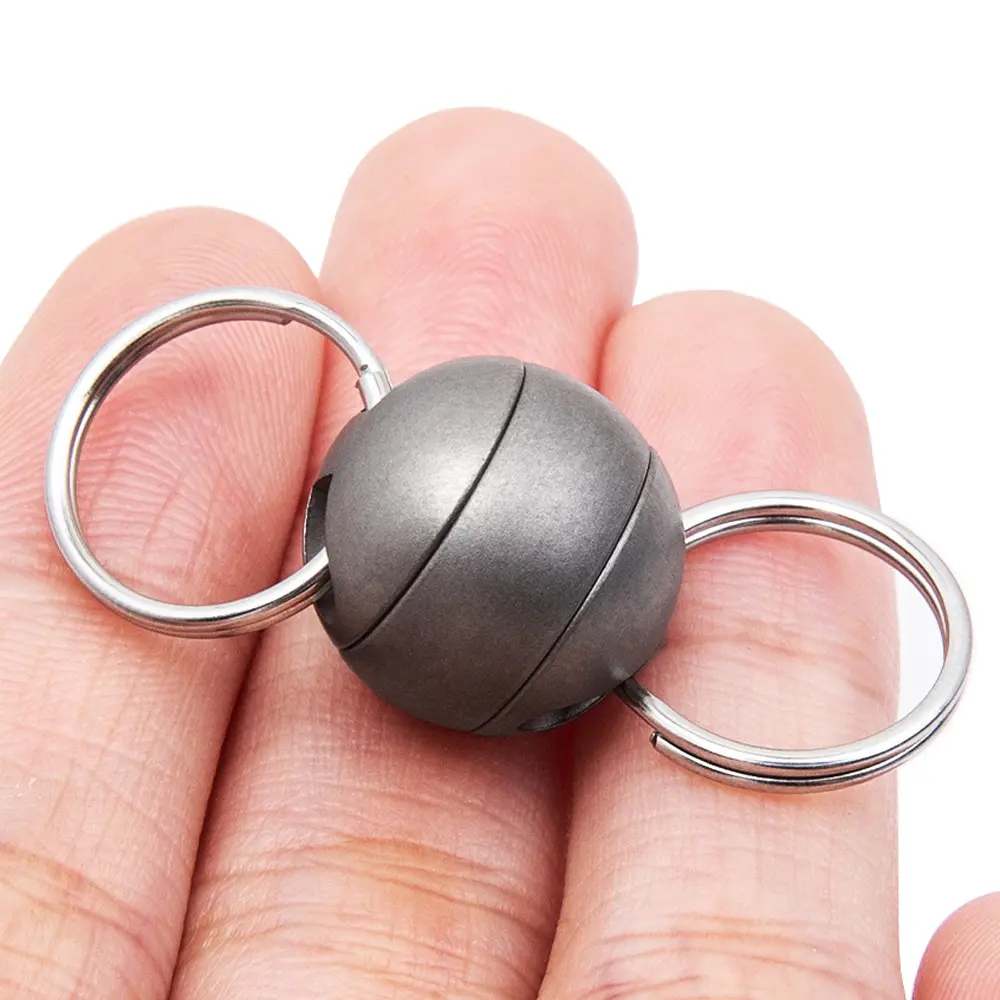 Ball Shape Titanium Alloy Keyring Rotary Buckle Gift Outdoor Tool EDC