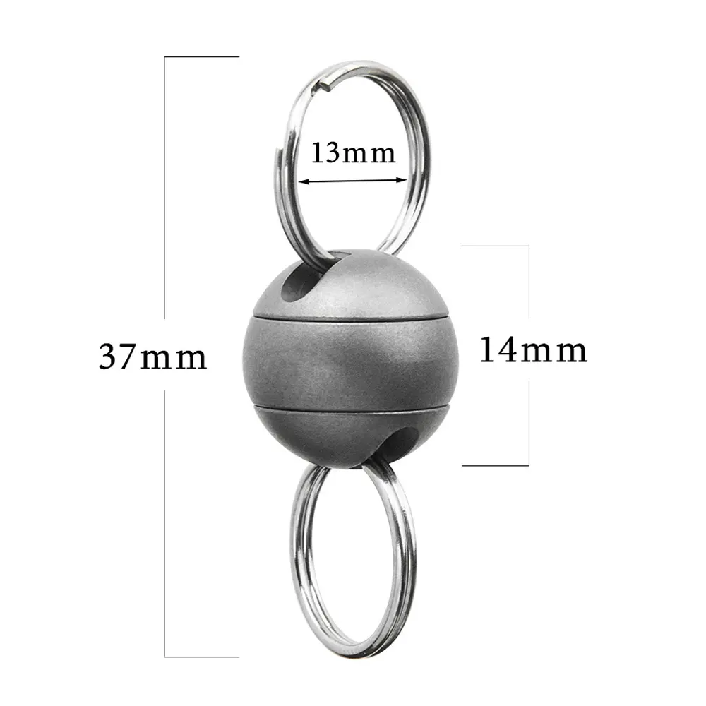 Ball Shape Titanium Alloy Keyring Rotary Buckle Gift Outdoor Tool EDC