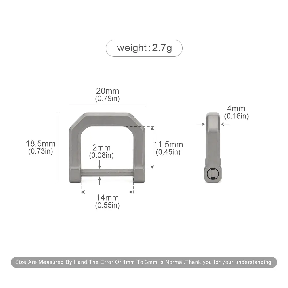 D Shape Titanium Alloy Buckle EDC Outdoor Tool Keyring Horseshoe Buckle Mini Key Connecting Accessories