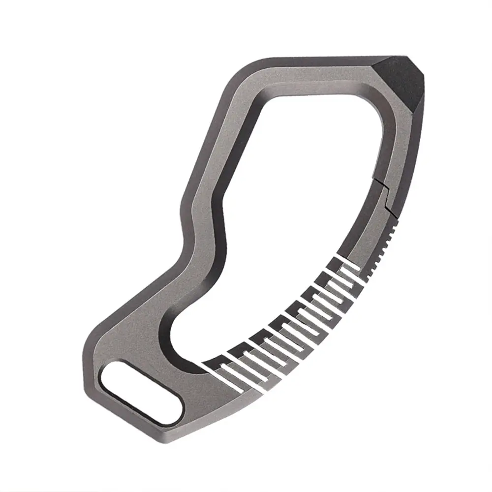 Titanium Alloy Buckle Leather Keychain Car Key Ring Multitool Portable Crowbar EDC Outdoor Tool Gift
