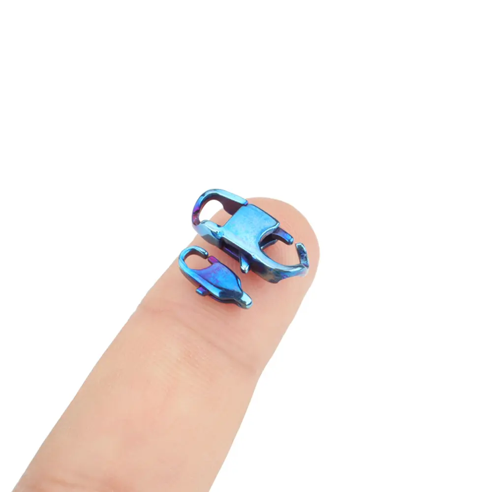 2pcs Mini Buckle Chain Connection Titanium Lobster Clasp Keychain DIY Rope Hasp Outdoor Tool Bracelet Accessories