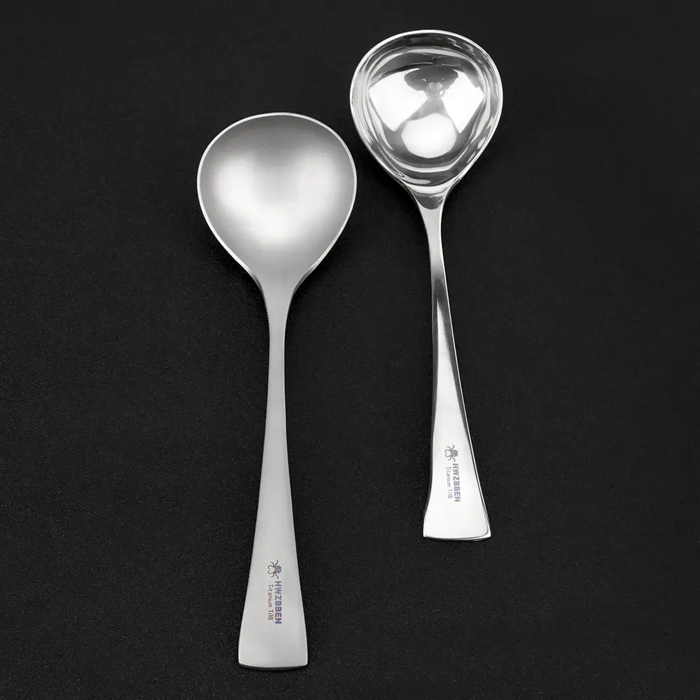 Titanium Big Spoon Picnic Utensil Outdoor Camping Spoon Food Scoop Condiment Spices