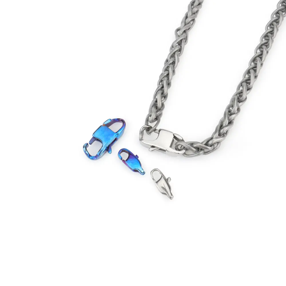 2pcs Mini Buckle Chain Connection Titanium Lobster Clasp Keychain DIY Rope Hasp Outdoor Tool Bracelet Accessories