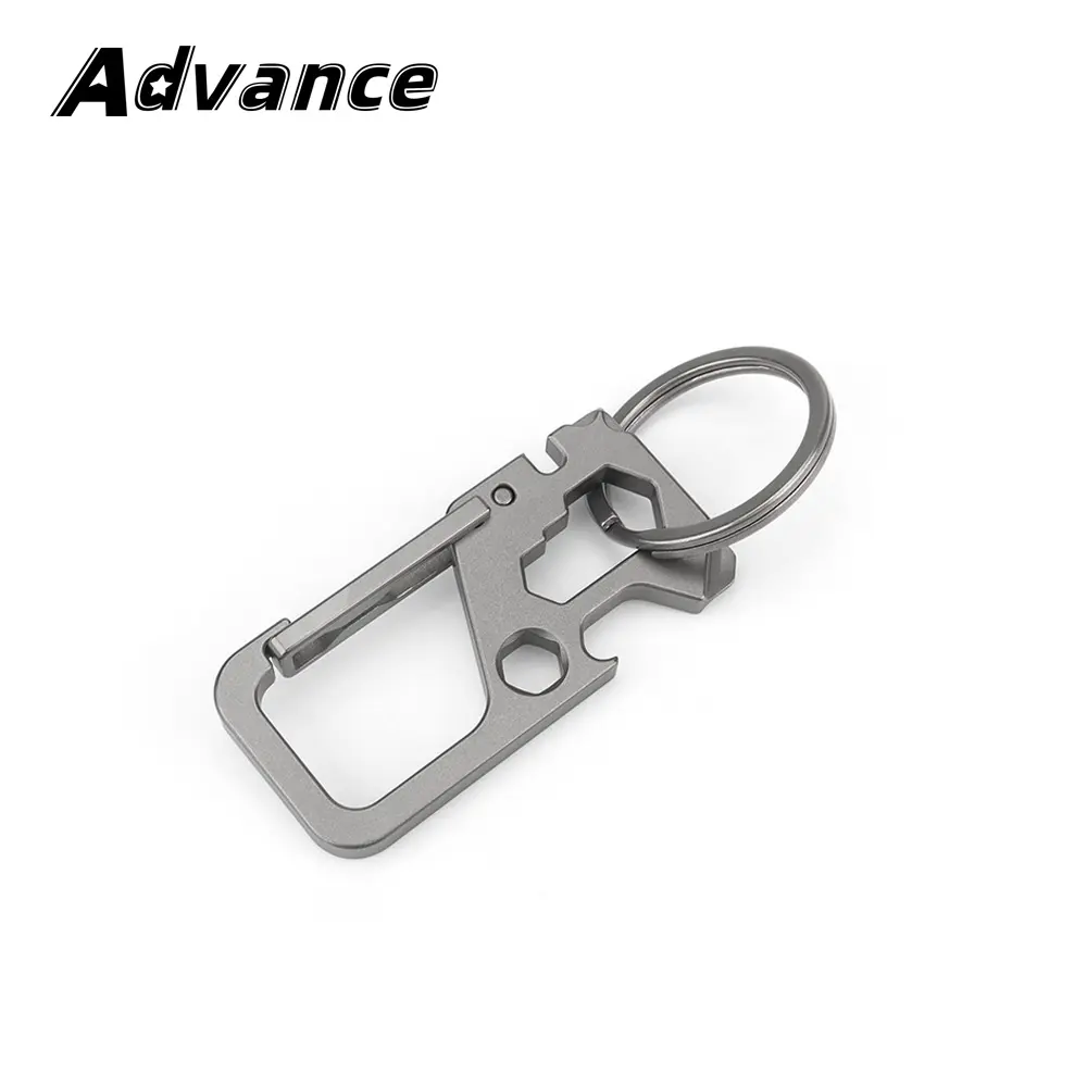 Titanium Alloy Waist Keychain Car Key Ring Pendant Ultra-light Portable EDC Multi Outdoor Tools for Corkscrew Wrench Screwdriver