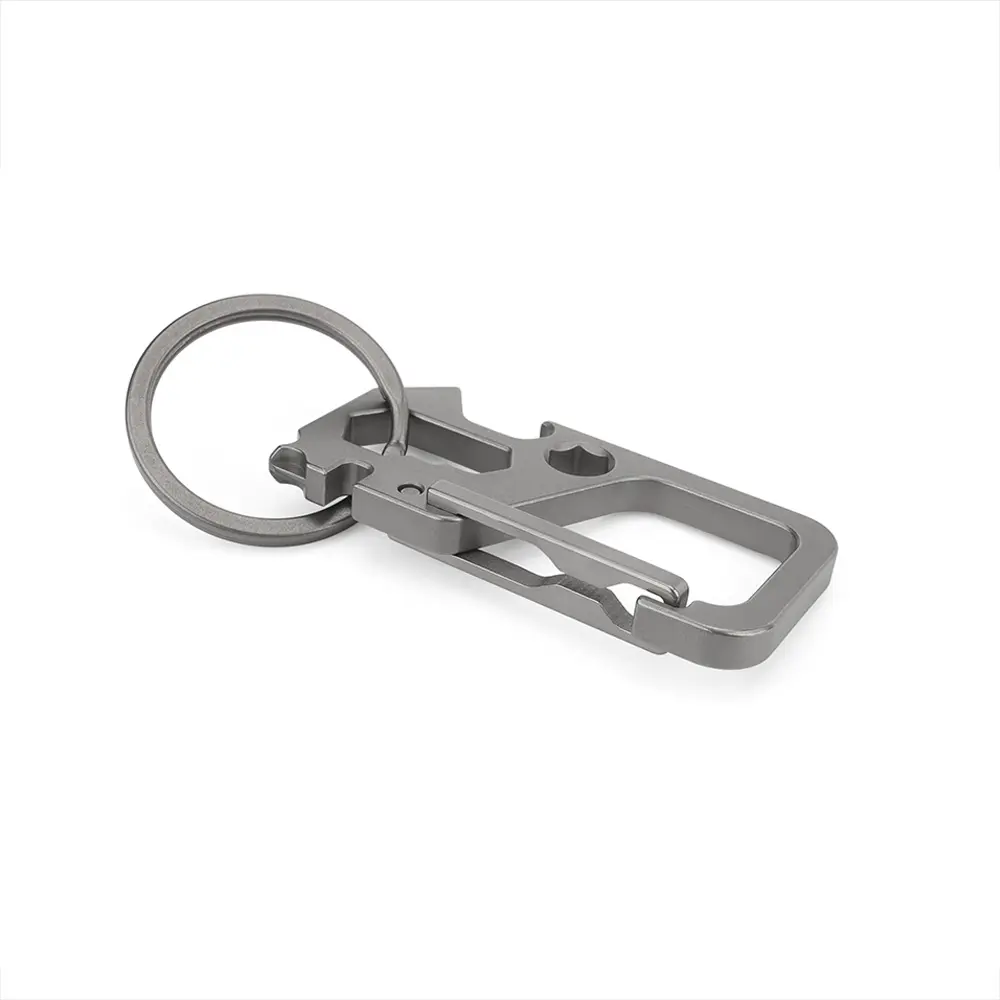 Titanium Alloy Waist Keychain Car Key Ring Pendant Ultra-light Portable EDC Multi Outdoor Tools for Corkscrew Wrench Screwdriver