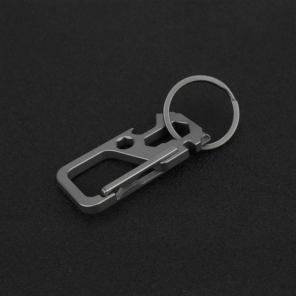 Titanium Alloy Waist Keychain Car Key Ring Pendant Ultra-light Portable EDC Multi Outdoor Tools for Corkscrew Wrench Screwdriver