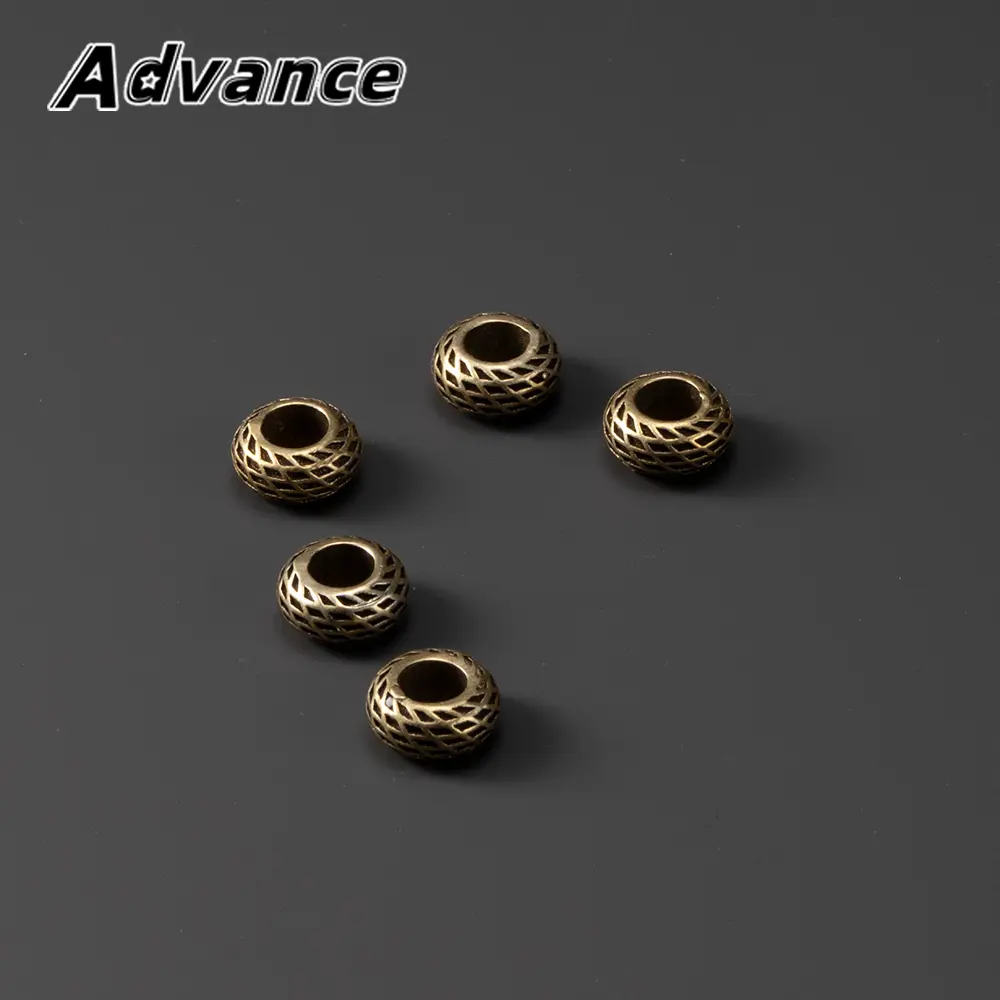 5pcs DIY Bead Brass Paracord Rope Pendant Keyring Accessories