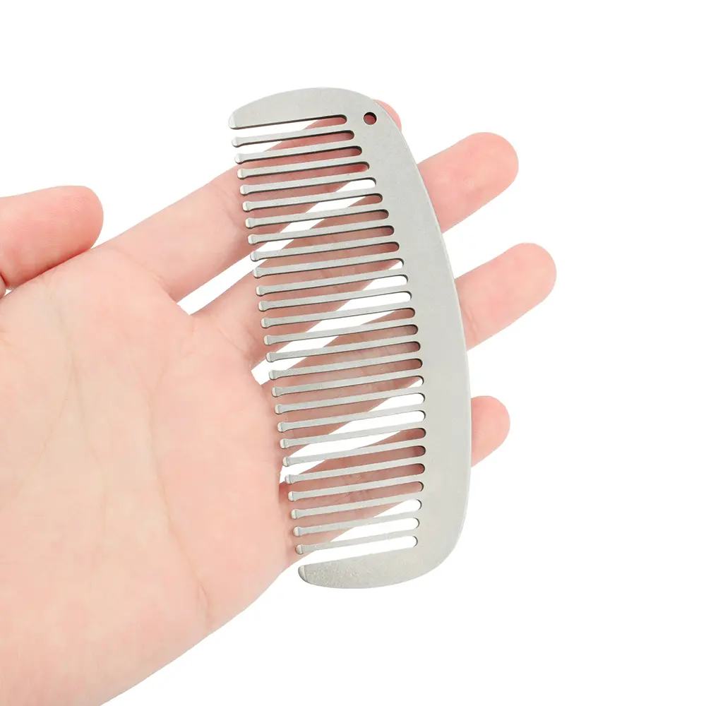 Titanium Alloy Comb Super Light Titanium Comb Outdoor Small Tool Suitable for Outdoor Use Key Chain Pendant