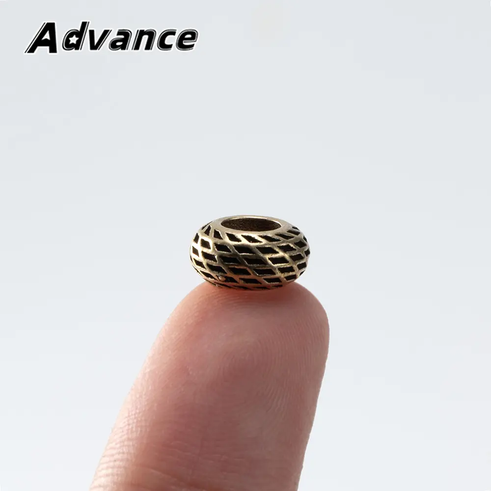5pcs DIY Bead Brass Paracord Rope Pendant Keyring Accessories