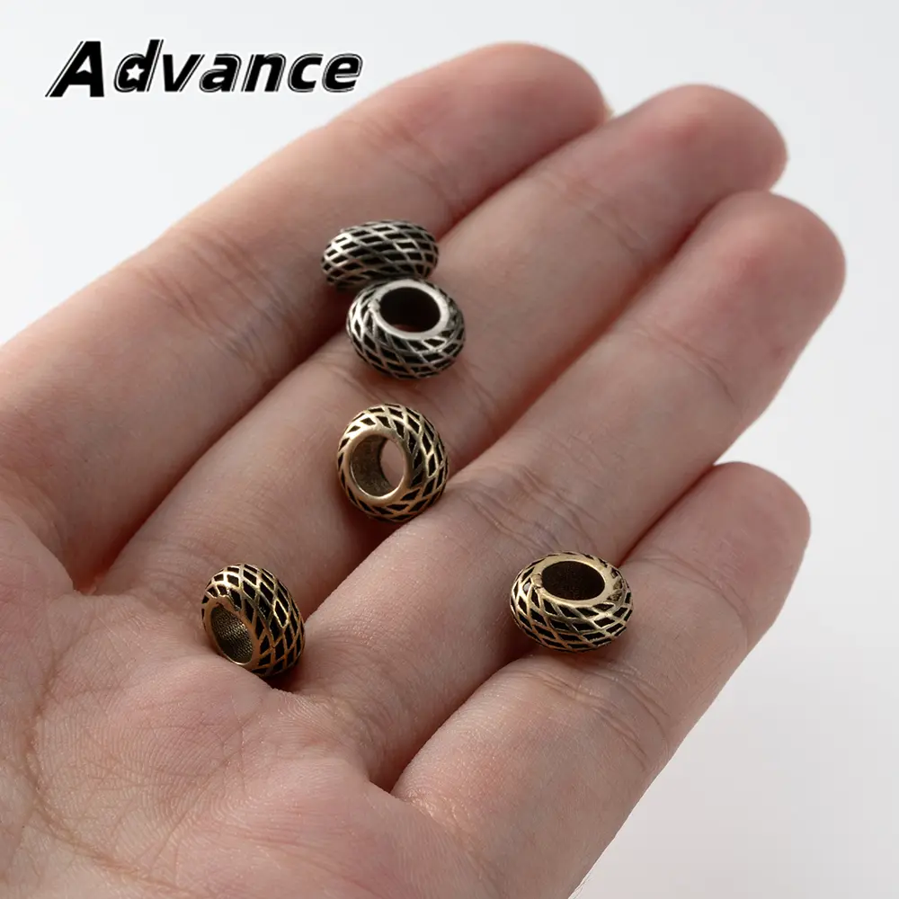 5pcs DIY Bead Brass Paracord Rope Pendant Keyring Accessories
