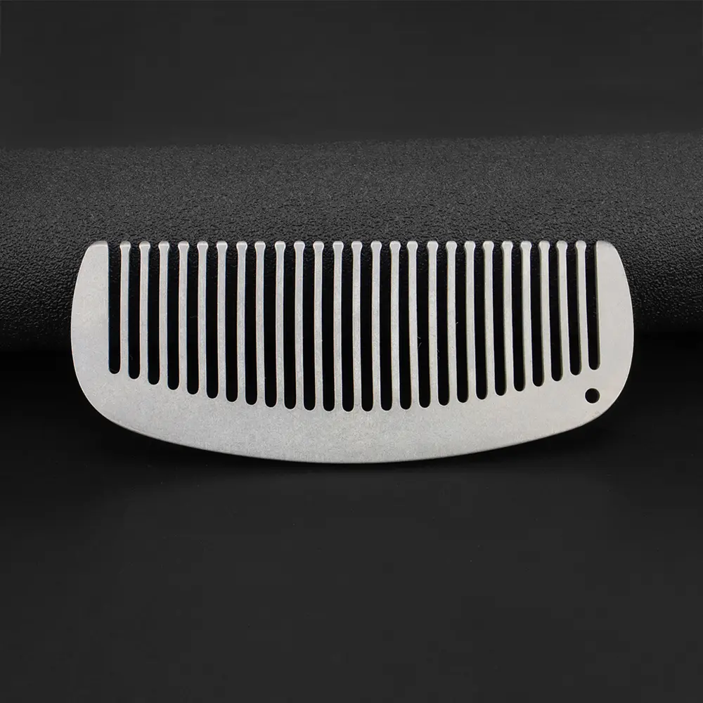Titanium Alloy Comb Super Light Titanium Comb Outdoor Small Tool Suitable for Outdoor Use Key Chain Pendant
