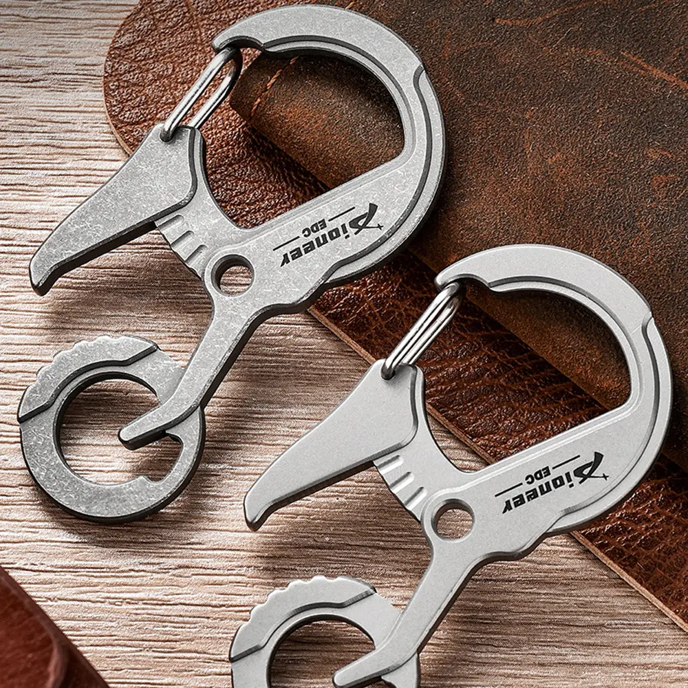 Titanium Alloy Keychain Multi-function Bottle Opener Waist Buckle Key Ring Accessories Outdoor Tool EDC