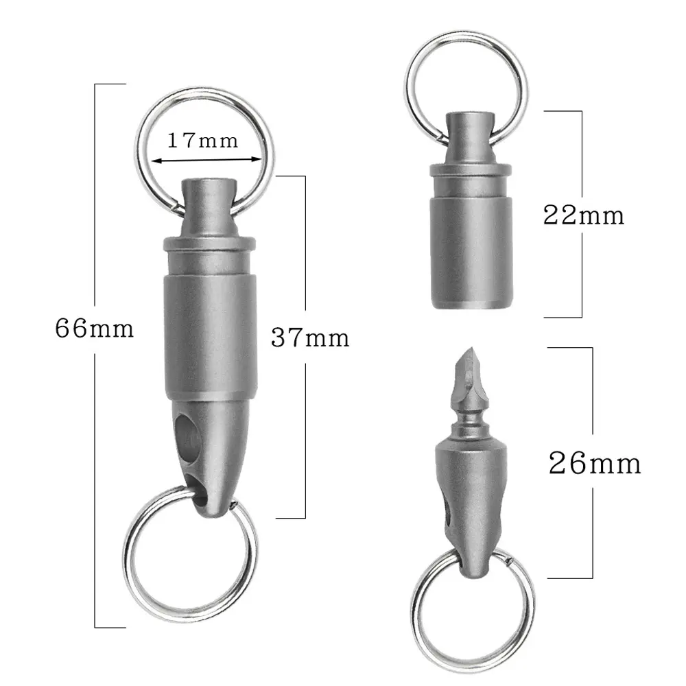 Mini Swivel Ring Buckle Titanium Alloy Keyring Rotary Man Gift Outdoor Tool EDC