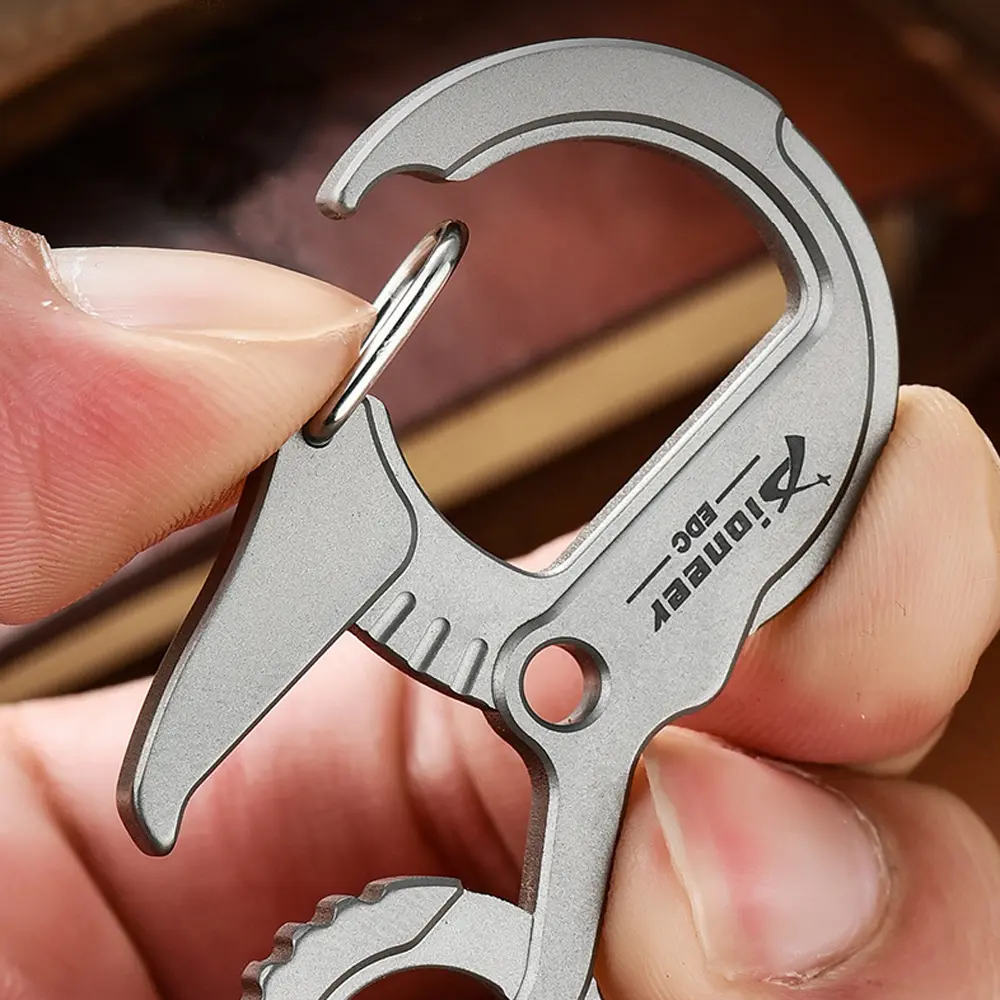 Titanium Alloy Keychain Multi-function Bottle Opener Waist Buckle Key Ring Accessories Outdoor Tool EDC