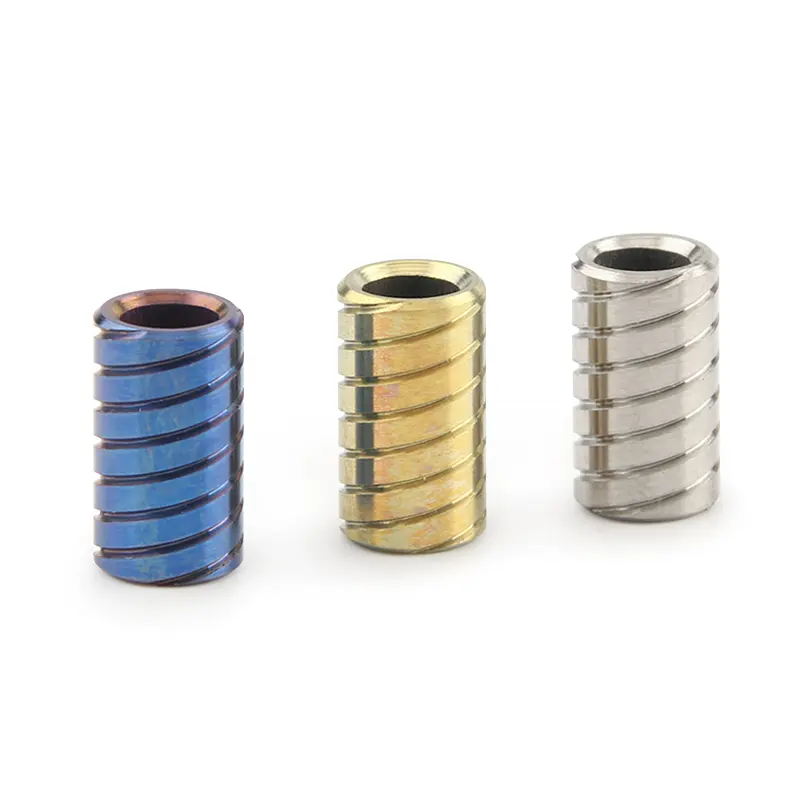 Small Twill Titanium Alloy Knife Beads Titanium Yellow Mini Paracord Accessory DIY Pendant