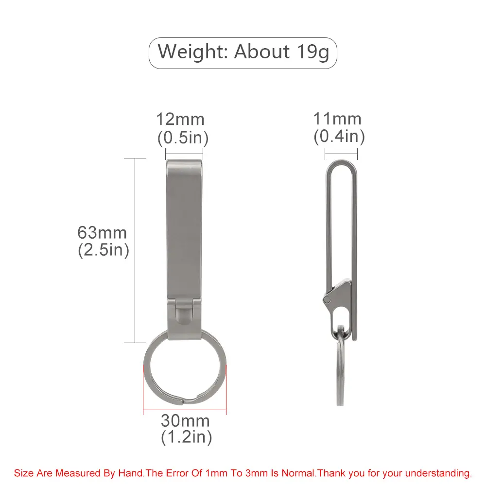 Widened Titanium Alloy Belt Clip Key Waist Buckle Car Keychain Men Belt Keyring Lightweight EDC Outdoor Tool