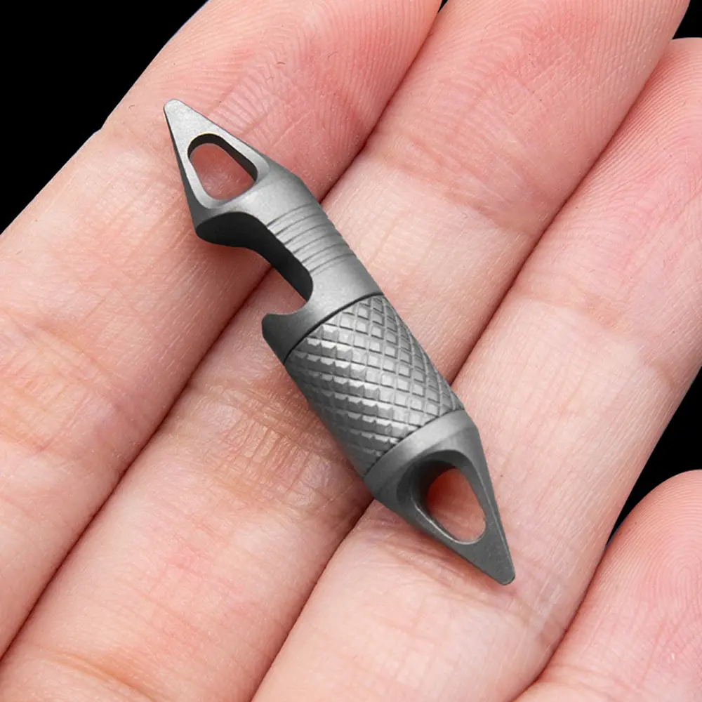 Multi-function Bottle Opener keychain Titanium Alloy Keyring Rotary Outdoor Tool EDC