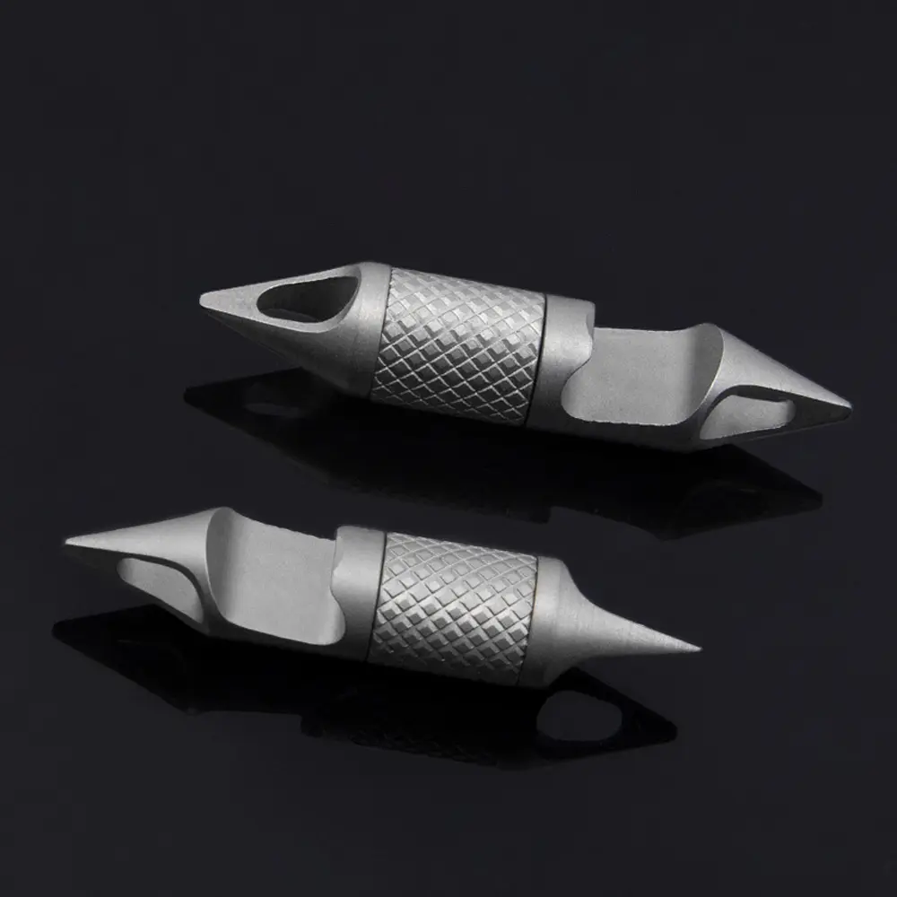 Multi-function Bottle Opener keychain Titanium Alloy Keyring Rotary Outdoor Tool EDC