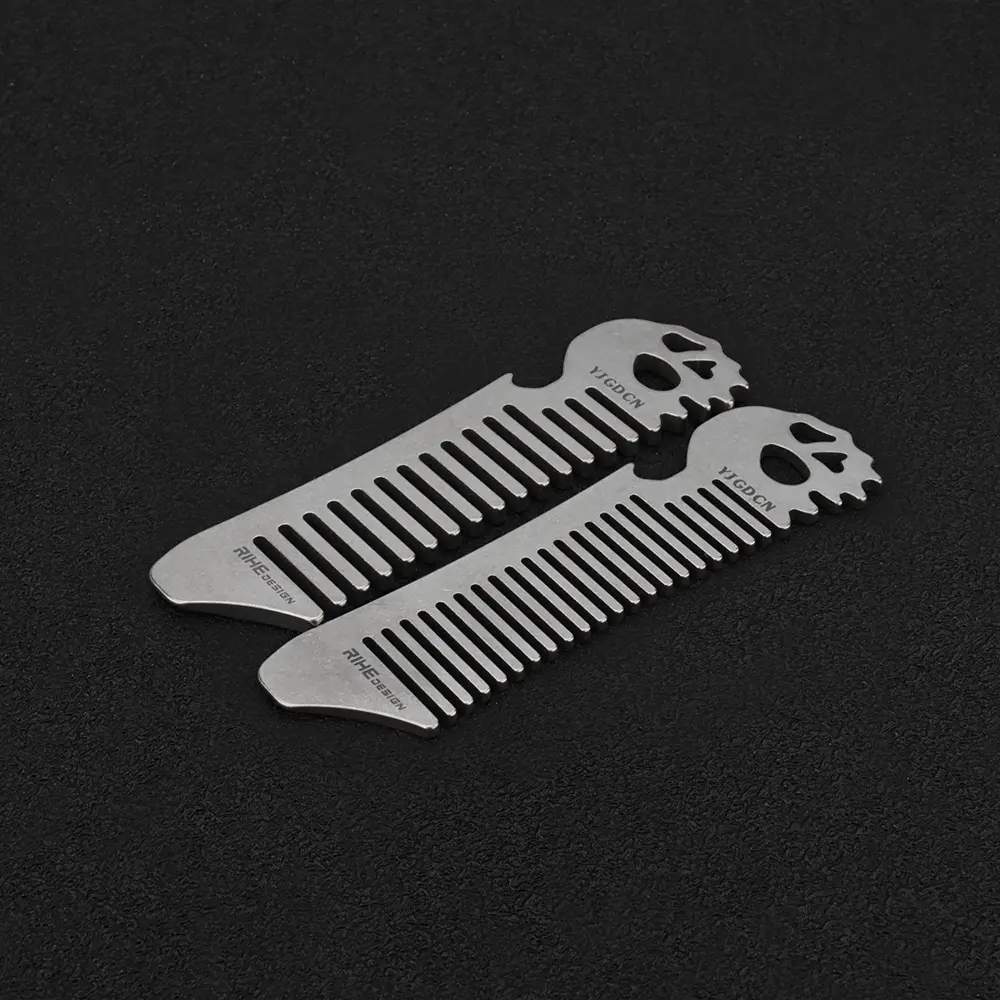 Small Size Titanium Alloy Comb Care Hair Bottle Opener Multifunctional Comb Outdoor EDC Tool Key Chain Accessories