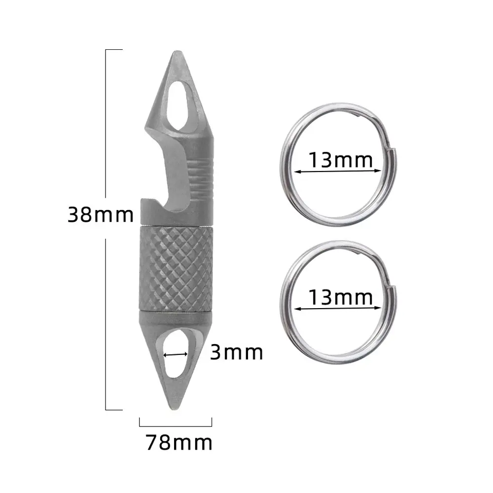 Multi-function Bottle Opener keychain Titanium Alloy Keyring Rotary Outdoor Tool EDC