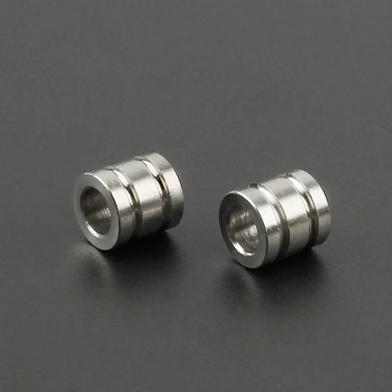 2pcs/lot Cylindrical Knife Beads Umbrella Rope EDC Stainless Steel Paracord Bead