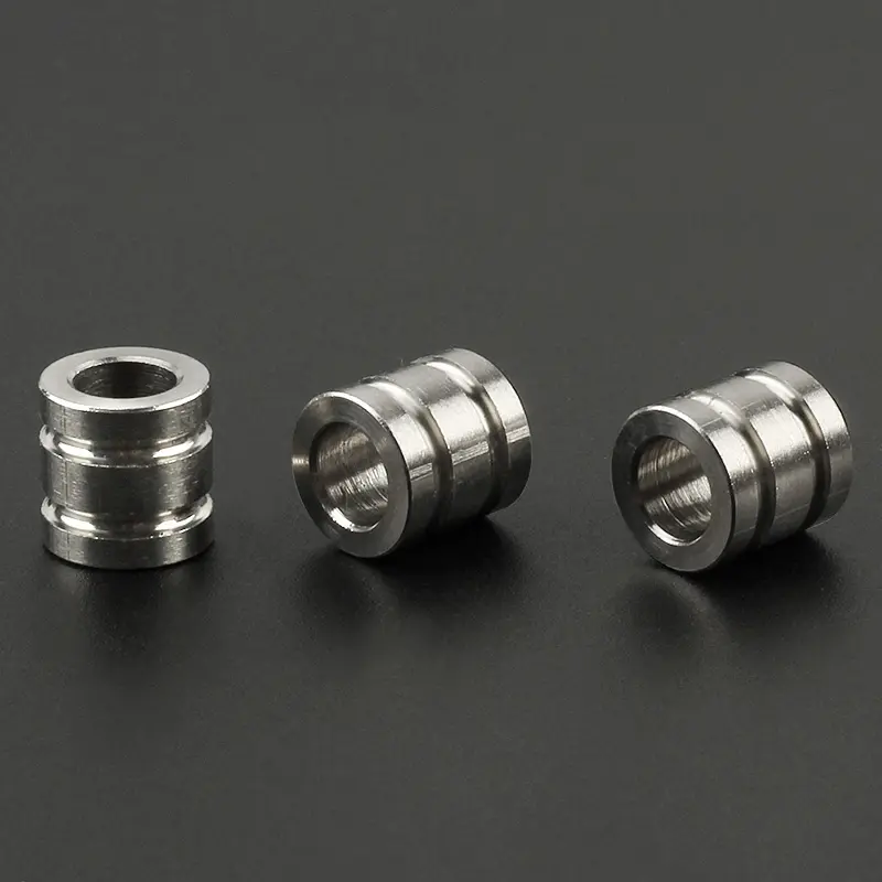 2pcs/lot Cylindrical Knife Beads Umbrella Rope EDC Stainless Steel Paracord Bead