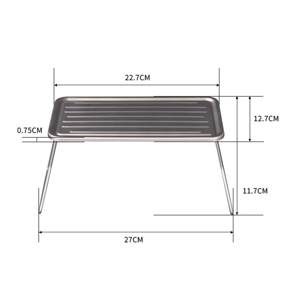 Mini Titanium Alloy Portable Plate Outdoor Folding Camping BBQ Grill Grate Ultralight Mini Table for Hiking Picnic Barbecue