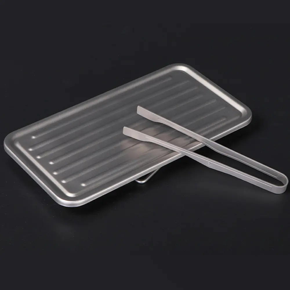 Mini Titanium Alloy Portable Plate Outdoor Folding Camping BBQ Grill Grate Ultralight Mini Table for Hiking Picnic Barbecue