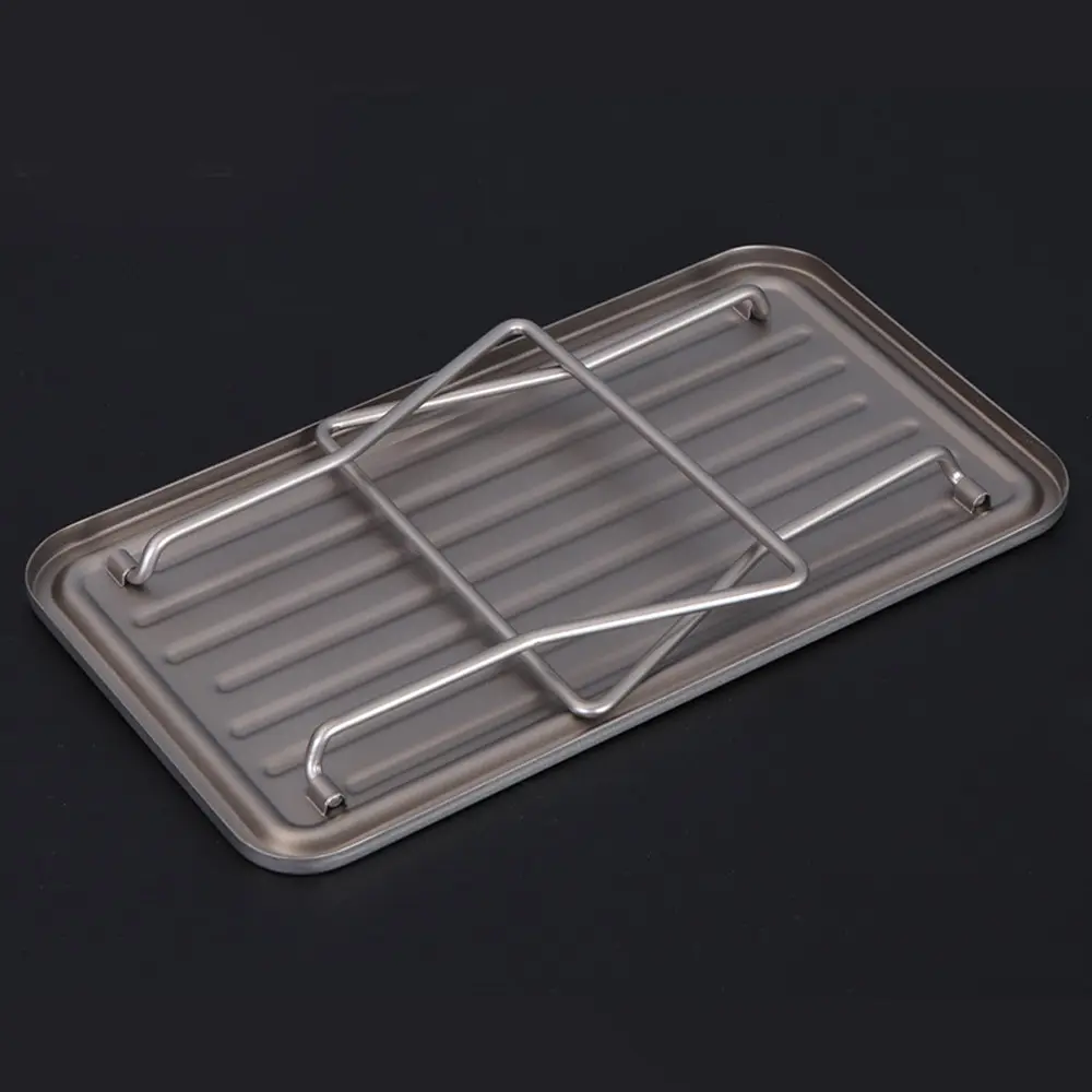 Mini Titanium Alloy Portable Plate Outdoor Folding Camping BBQ Grill Grate Ultralight Mini Table for Hiking Picnic Barbecue