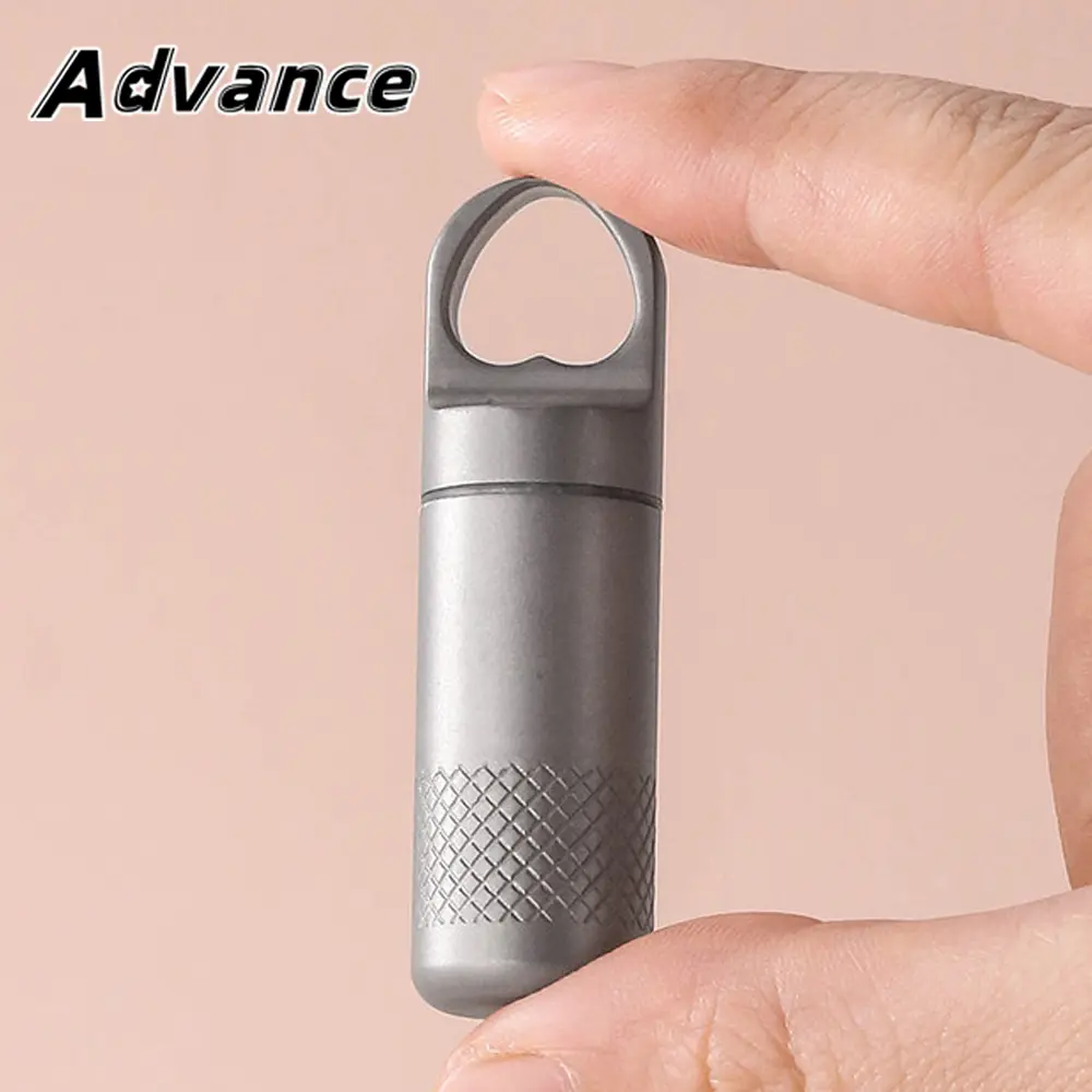 S/L Heart Hole Titanium Alloy Bottle Keychain Accessories Waterproof Canister Bottles Outdoor EDC Tool