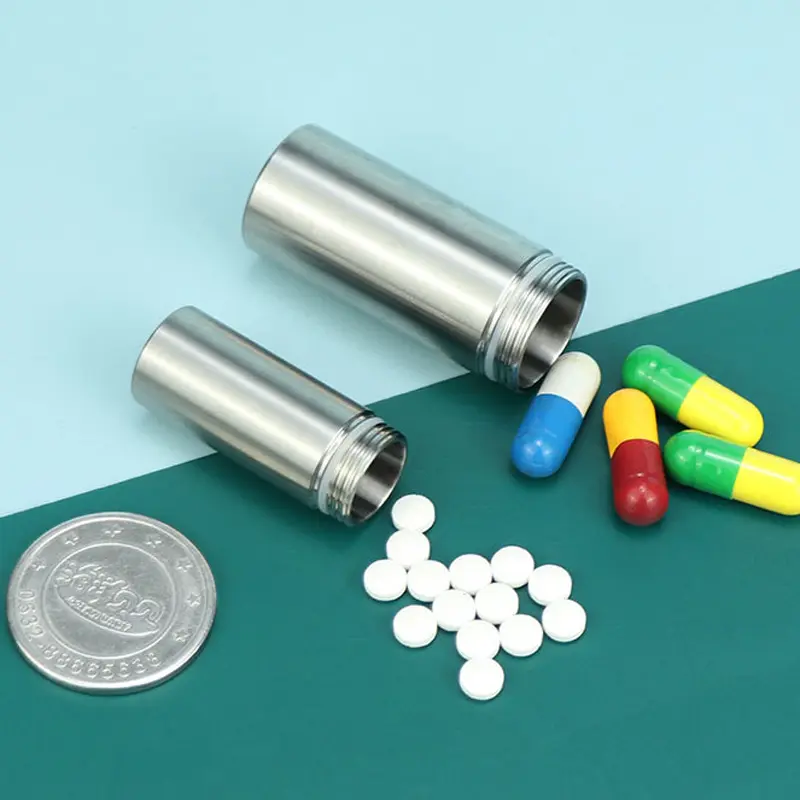 Titanium Seal Bottle Waterproof Canister Titanium Pill Storage Bottle Outdoor Survival Tool