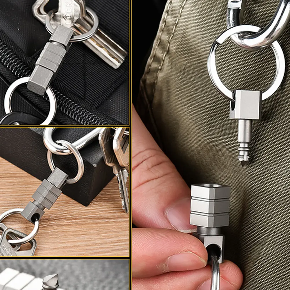 Creative Waist Buckle Titanium Alloy Keychain Multi-function Outdoor Tool EDC