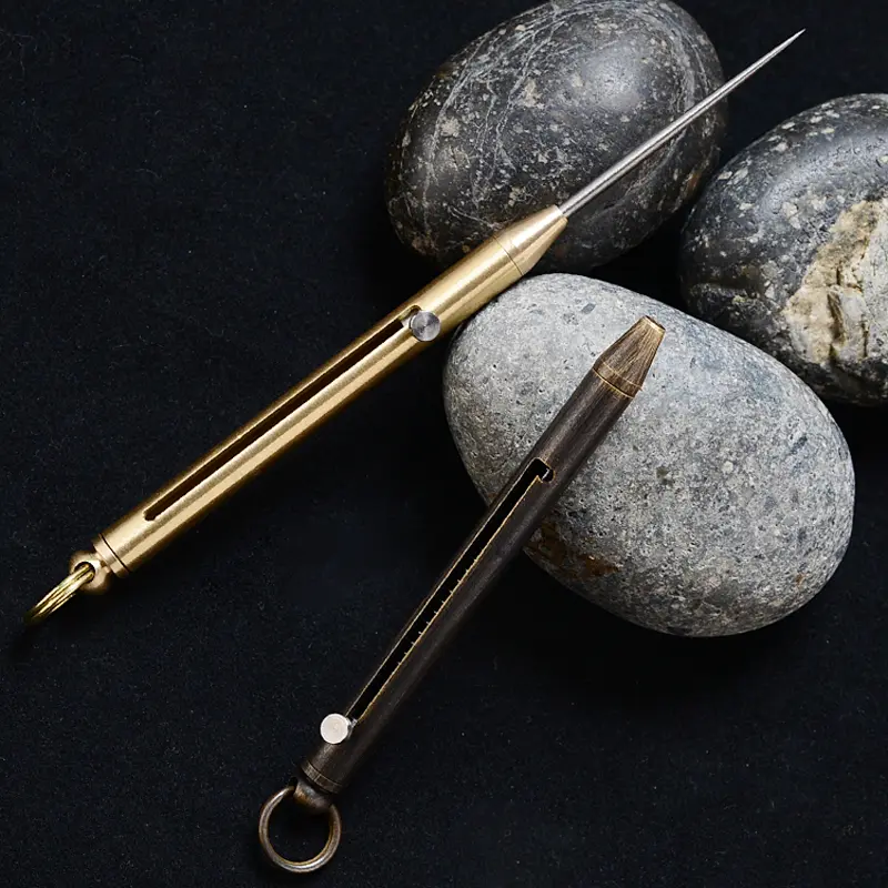 Brass+Titanium Alloy Toothpick Automatic Toothpick Portable EDC Outdoor Tools Vintage BLack Copper Toothpicks