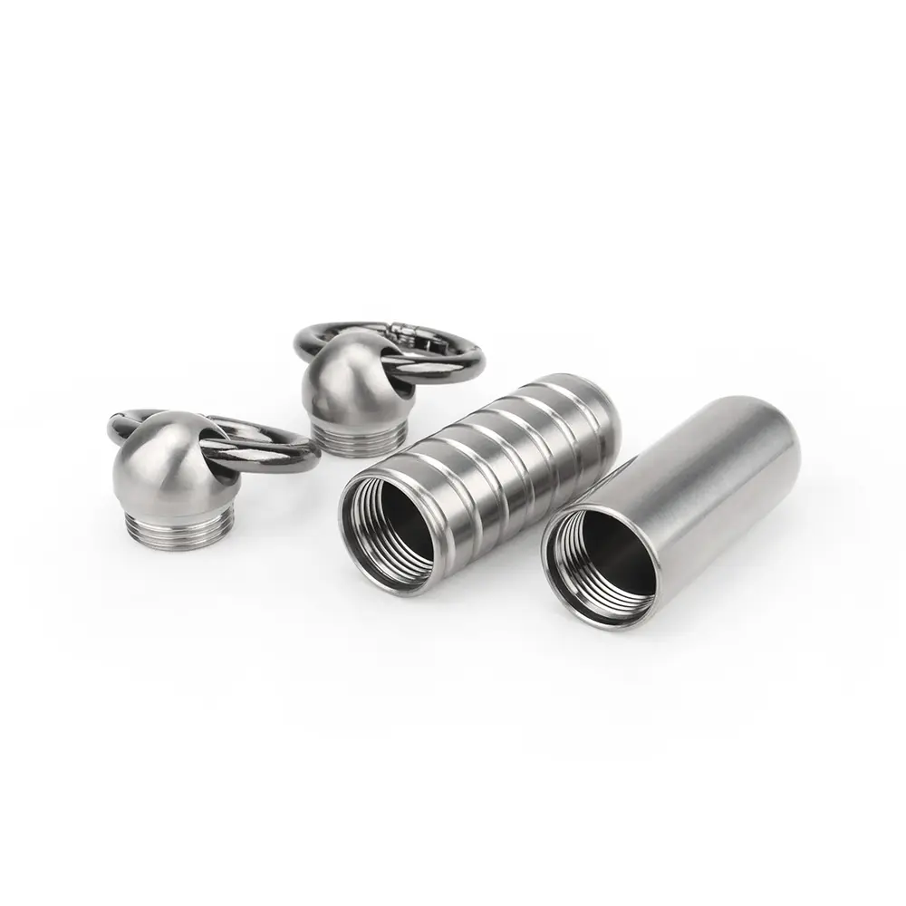 Titanium Alloy Portable Bottle Waterproof Canister Pillbox Outdoor EDC Supplies