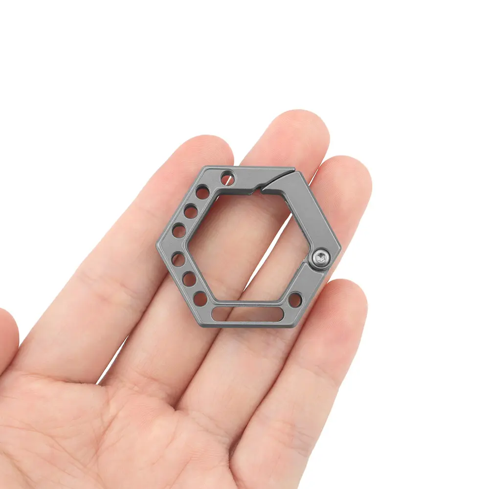 Multi Hole Keychain Titanium Alloy Waist Keyring Buckle Pendant Portable EDC Outdoor Tool