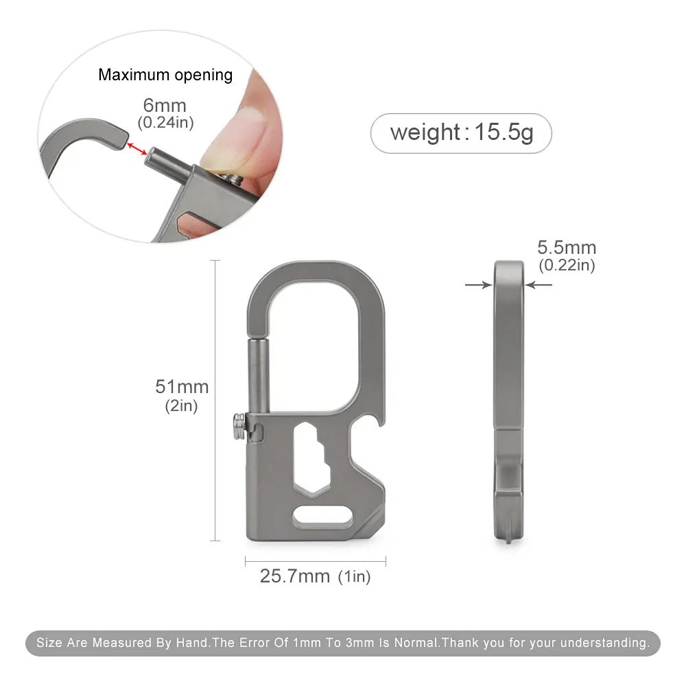 Titanium Alloy Buckle Keychain Multi Functional Screwdriver Bottle Opener Buckle Outdoor Tool EDC