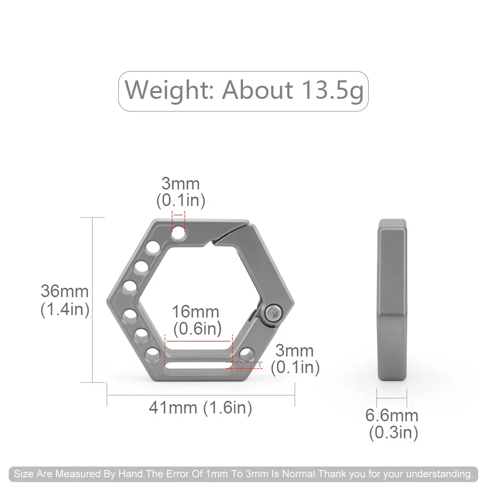 Multi Hole Keychain Titanium Alloy Waist Keyring Buckle Pendant Portable EDC Outdoor Tool
