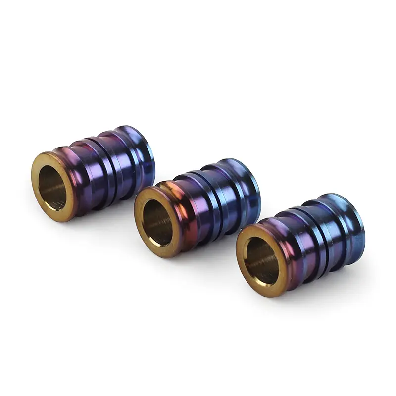 Long Style Titanium Alloy Knife Beads Cylinder Paracord Accessories Umbrella Rope Lanyard Pendant