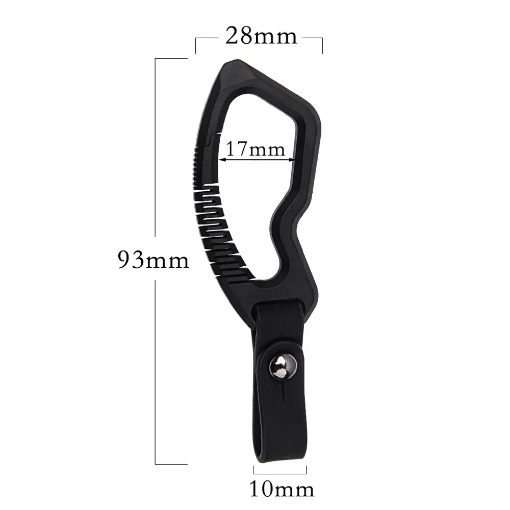 Black Titanium Alloy Leather Waist Buckle Portable Keyring Car Men Gifts Outdoor Tool
