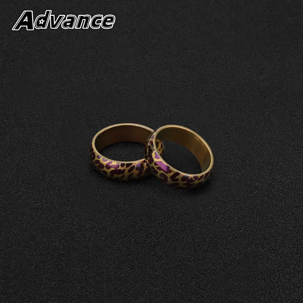 Leopard Titanium Alloy Finger Ring Key Chain Outdoor Tool Accessories