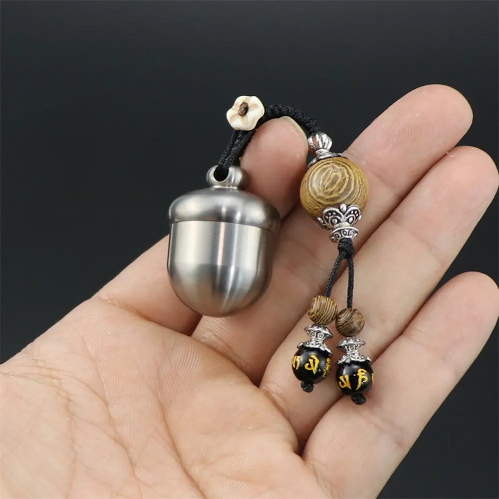 Acorn Shape Titanium Alloy Seal Bottle Waterproof Mini Titanium Bottle Outdoor Tool EDC