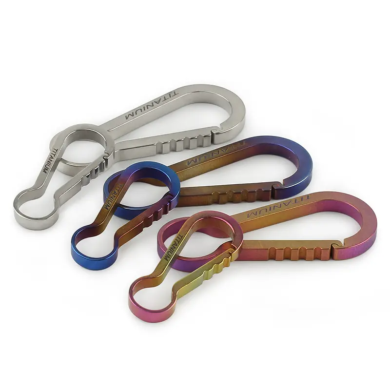 S/L Outdoor EDC Small Tool Titanium Alloy Keychain Hook Titanium Buckle Key Ring