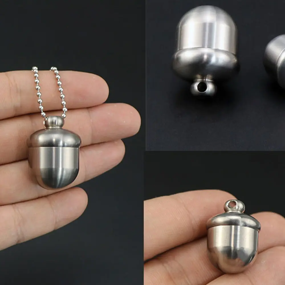 Acorn Shape Titanium Alloy Seal Bottle Waterproof Mini Titanium Bottle Outdoor Tool EDC