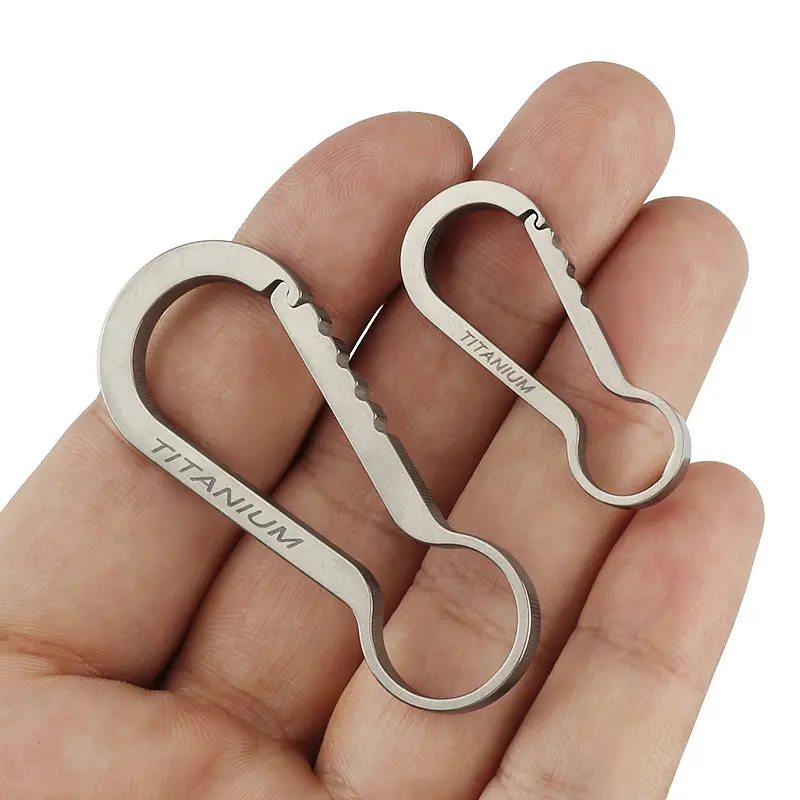 S/L Outdoor EDC Small Tool Titanium Alloy Keychain Hook Titanium Buckle Key Ring